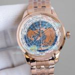 Replica Jaeger-LeCoultre Geophysic Universal Time Watch Blue Dial Rose Gold Case